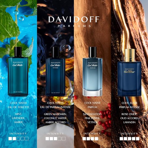 Davidoff Cool Water Cologne - Aromatic Men's Eau de Toilette with Coriander, Mint & Lavender - Long Lasting Fragrance