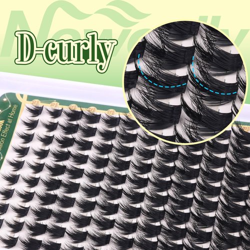 Manga Lash Clusters Spikes Lash Extension Wispy Cluster Eyelash Extensions D-curly Volume DIY Lash Extension Anime Eyelash Clusters 10-18MM Spiky Individual Lashes by Newcally