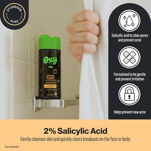 Oxy Acne Body Wash - 2% Salicylic Acid for Teens | Hydrating & Fast-Acting Breakout Treatment, 9 fl oz