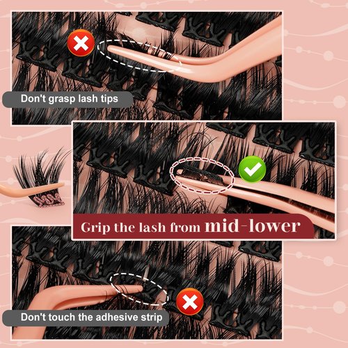 Higu clace Self Adhesive Eyelashes Volume Pre Glued lash clusters kit Mix 10-16mm, Preglued Eyelash No Glue Needed Easy to Use, DIY Eyelash clusters(AD11)