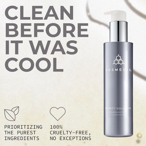 COSMEDIX Purity Solution Cleansing Oil - 2-in-1 Makeup Remover & Hydrating Facial Wash - 100 ml / 3.3 fl oz