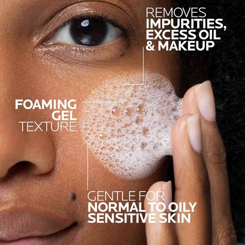 La Roche-Posay Toleriane Foaming Facial Cleanser - Oil-Free Pore Cleanser with Niacinamide & Ceramides for Sensitive Skin