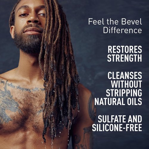 Bevel Shampoo for Men - Sulfate-Free Formula with Coconut Oil & Shea Butter for Textured Hair | 12 Oz
