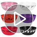 Halloween Plastic Trick Treat Candy Bowls - Large Reusable Party Supply - Purple Spider Web