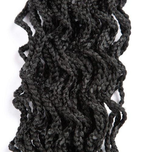 18 Inch Goddess Box Braids Crochet Braids Hair with Full Curly Braids Synthetic Premium Fiber Braiding Hair 5Packs/Lot 1B#