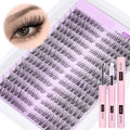 PHKERATA Wispy Lash Extension Kit Natural Lash Clusters Kit DIY Eyelash Extensions Kit 252 pcs Individual Lashes Clusters Wispy Eyelash Clusters with Lash Bond and Seal at Home Cat Eye Cluster