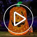 Giant Pumpkin Inflatable Halloween Decoration - 12FT Outdoor & Indoor Yard Decor with Built-in LED Lights & Flashing Light - Variation of THIS listing