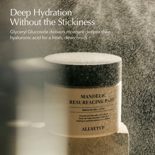 ALLSETUP AHA + PHA Exfoliating Toner Pad, Mandelic Resurfacing - 70 Sheets, Controls Oil, Smooth Skin, Refines Pores, Daily Care for Sensitive Skin