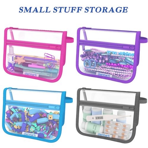 Olanmark 2 Pack TSA Approved Toiletry Bag - Quart Size Travel Bag for Toiletries - Reusable Clear Bag for Liquids - 311 Compliant Airplane Bag Purple