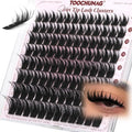TOOCHUNAG Anime Lash Clusters 12-20mm Manga Eyelash Clusters Volume Cluster Eyelash Extensions D Curly Lashes Clusters DIY Lash Extensions Wispy Individual Lashes