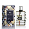 Miss London Eau De Parfum for Women - Floral Honeysuckle, Rose & Jasmine - Elegant Fresh Scent - 100ml Bottle for Daily Wear