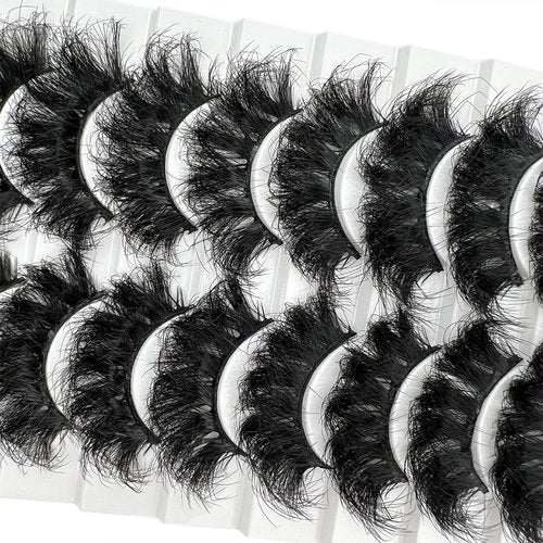 IFSOWDRA Mink Lashes Fluffy Big Dramatic Thick False Eyelashes, Soft 20mm Volume 3D Faux Mink, 20 Pairs Eyelashes Pack, 25mm Full Strip Lashes That Look Like Extensions