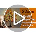 Prelit 22-Inch Fall Maple Tree with LED Pumpkin Lights - Autumn Halloween Decor