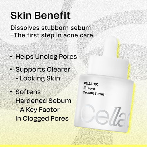 Celladix Sebum Rebalancing Rx 131 Ampoule | Pore Clearing Serum | Tighten Enlarged Pores | Repair Skin Barrier | Rapid Soothing for Daily Use | Oily & Combination Skin| 1.01 Fl Oz