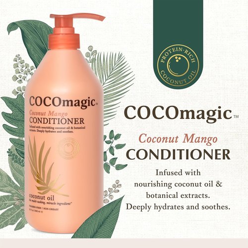 Cocomagic Coconut Mango Nourishing Conditioner - Deeply Hydrates & Restores Shine | Paraben Free, 32 Fl Oz