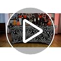 Halloween Gothic Castle Tablecloth 2 Pack - Black & Orange, 6 ft, Classic Halloween, Variation of THIS listing