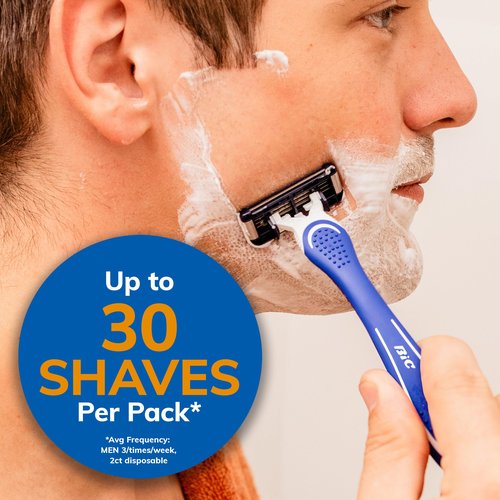 BIC EasyRinse Anti-Clogging Men's Disposable Razors for a Smoother Shave With Less Irritation, Shaving Razors With 4 Blades, 2 Count