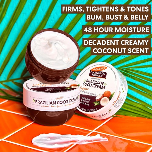 Palmer's Coconut Oil Formula Cream - Whipped Bum, Bust & Body Cream with Vitamin E, 8.8 Fl Oz | Skin Tightening & Firming