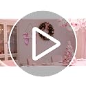 Pink Christmas Door Decoration - Wooden Bow Wreath for Front Door & Wall