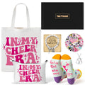 Y1tvei Cheerleader Canvas Bag Gifts - 57Pcs In My Cheer Era Canvas Tote Bag Makeup Pouch, Cheer Bracelet Necklace Encouragement Card Stickers Socks, Cheerleading Lover Gift Set for Women Cheerleaders