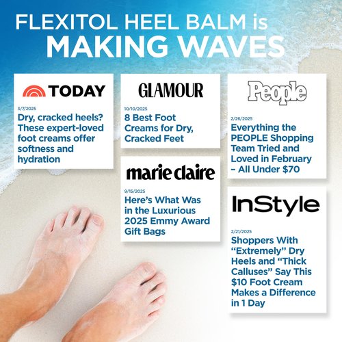 Flexitol Heel Balm Twin Pack, Cracked Heel Cream & Foot Balm, Intensive Hydration for Dry, Rough Feet & Heels, Urea-Based Moisturizing Cream, 4 oz Tube