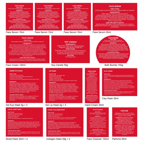 33 pcs Valentines Day Gifts for Women, Red Rose Spa Bath & Body Gift Set, Face Sheet Mask Skin Care, Hydrogel Mask, Lip Gloss, Cosmetic Bag, Serum, Necklace, Cleanser, Gua Sha, Mother Day, Birthday