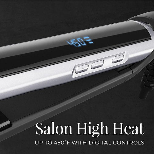 Remington Pearl Pro Ceramic Flat Iron - 1-Inch Floating Plates for Fast Styling | Black & White