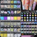 HNUIX Nail Charms - Nail Rhinestones Kit with 6 Boxes of Nail Gems, 3D Charms for Nails, Colorful Clear Flatback Gems, Pearls,Butterfly, Bow, Flowers, Caviar Beads, Multi Shape Crystals for Craft