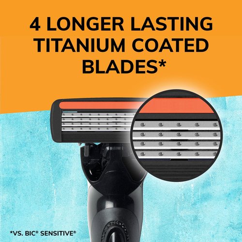 BIC Flex 4 Hybrid Men's 4-Blade Disposable Razor, 2 Handles and 20 Cartridges, Smooth and Close Shave