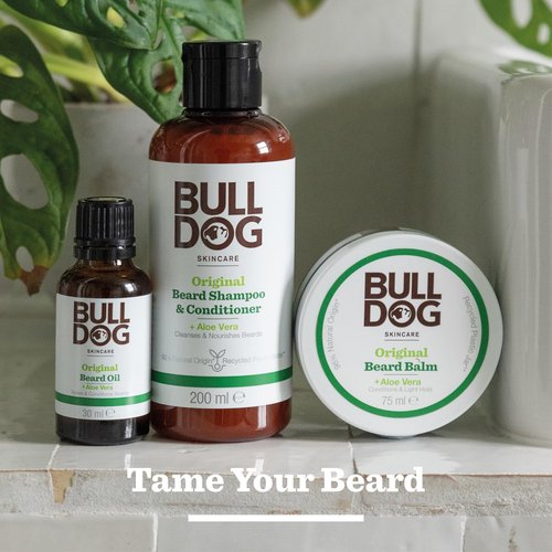 BULLDOG Skincare Original Beard Shampoo & Conditioner, Men's Grooming, Beard Moisturiser for Softer, Supple Beards, 200ml