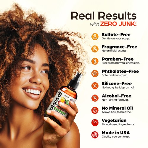 Batana Oil for Hair Growth - 100% Pure, Organic, Cold-Pressed, Unrefined from Honduras by Dr. Sebi - Natural, Vegan for Strong Roots and Thick Hair - Wild Growth for Hair, 16oz