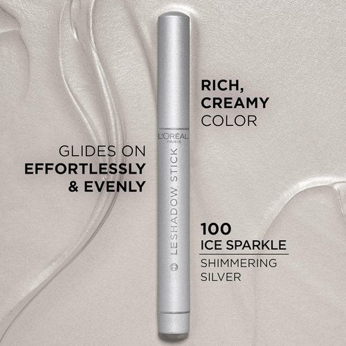 L'Oreal Paris Le Shadow Stick Eyeshadow - Blendable & Smudge-Resistant Cream in Ice Sparkle, 0.05 Oz