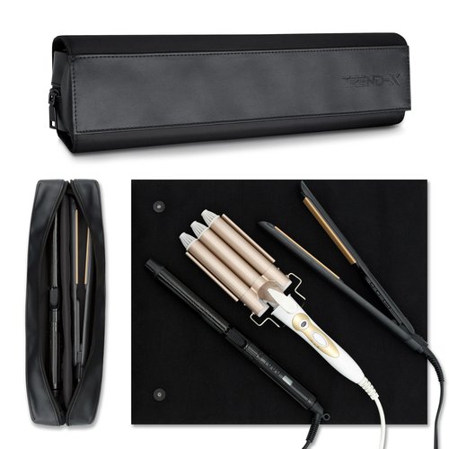 TREND-X Hair Styling Tools Organizer Bag with Heat-Resistant Mat, Flat Iron Travel Case, Travel Bag for Curling Iron, Straightener and Hot Brushes, Storage Case for Hot Hair Tools (Irons Not Included)