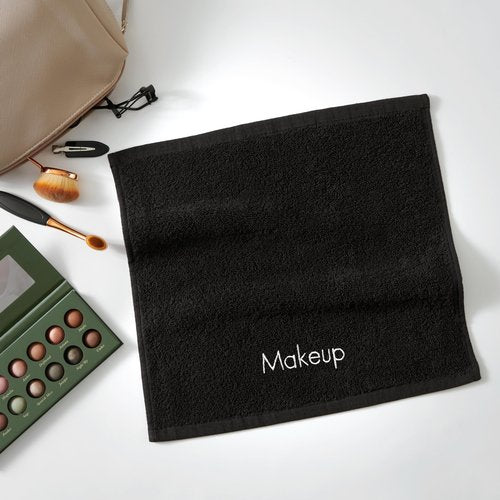 Arkwright Makeup Towels - Pack of 6 - Soft & Gentle Cotton Washcloth Face Make Up Remover, Reusuable Eraser Cloth Essentials for Hosts & Artists, 13 x 13 in, Black