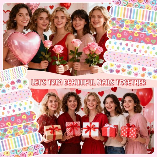 H1vojoxo Happy Wedding Party Nail Files - 48pcs Conversation Heart Double Sided Emery Boards Wedding Party Nail Files Favor Wedding Bridesmaid Gift for Employee Coworkers Appreciation Teacher Staff