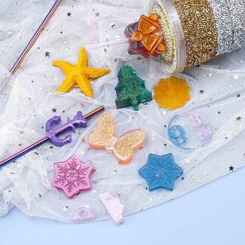 Craft Glitter, 380g Nail Glitter Powder 10 Jars Glitter with Tools,AARDWO Vibrant Multi-Purpose Glitter for Body,Eyeshadow,Cosmetic,Nail Arts,Crafts,Decoration,DIY(Star&Moon Shape, Silver)