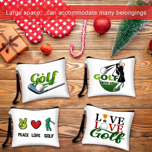 Clysee 16pcs Golf Gifts for Women Accessories Cosmetic Bags Ladies Golf Makeup Bag Zipper Pouch Travel Toiletry Organizer for Purse Team Gift