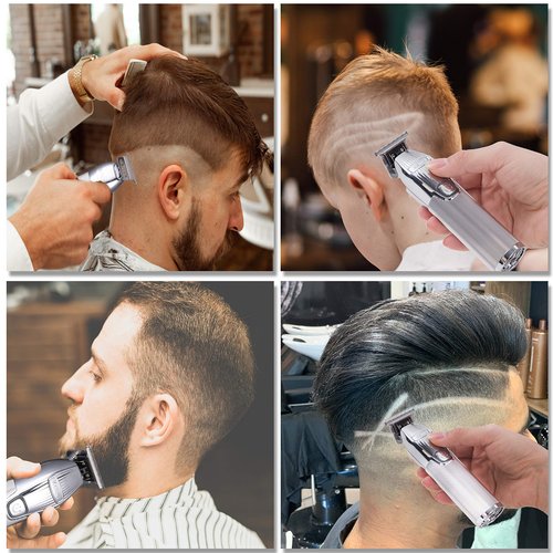 Kemei 0mm Baldheaded Hair Clippers for Men Professional Cordless Hair Trimmer Beard Trimmer with T Blade Zero Gapped Rechargeable Grooming Kit