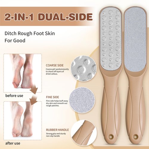 EIRNAY Coconut & Vanilla Foot Soak Set - Salts, Foot File, Scrub & Urea Cream Pedicure Supplies for Dry, Cracked Feet - Foot Spa Pedicure Kit for Women Men