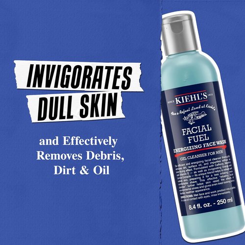 Kiehl's Facial Fuel Face Wash - Refreshing Men's Gel Cleanser with Caffeine & Vitamin E | Non-Drying Formula for All Skin Types