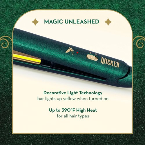Conair Wicked Elphaba Flat Iron - 1-Inch Hair Straightener for Sleek, Smooth Styles