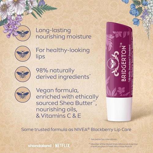 NIVEA Blackberry Pie Lip Balm - Nourishing Tinted Lip Care with Shea Butter | Limited Edition 0.17 Oz