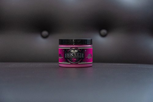INK-EEZE Pink Tattoo Ointment for Artists and Aftercare, Essential Oils, Vegan, Cruelty Free, Made in USA, Bubble Gum, 6oz