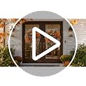 Fall Wreath for Front Door - 20 Inch Mesh Bow with Wooden 'Happy Fall' Sign - Orange Green Variation