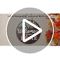 Black and White Interchangeable Gnome Welcome Sign for Fall Halloween Porch Decor