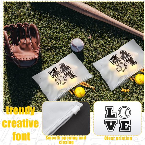 Hicarer 48 Pcs Softball Teams Gifts Softball Party Favors Supply Set Women Cosmetic Bag Keychain Hair Scrunchies Bracelets(Cute Style)