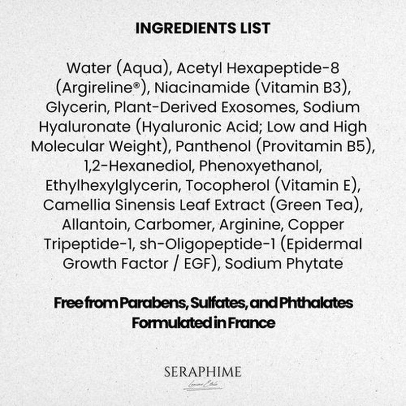 Seraphime Exosome Multi-Peptide Serum – 2% Exosomes, Argireline, Copper Peptides (GHK-CU), Oligopeptide-1 (EGF) & Hyaluronic Acid – Advanced Anti Aging Skincare Stem Cell Serum with Multi Peptide