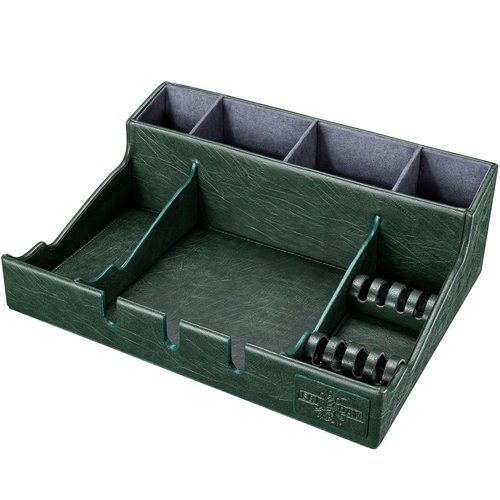Upgrade Large PU Leather Barber Station Organizer for Clippers & Guards, 15x12x5 inch Multifunctional Barber Organizer Tray Salon Tools Storage, Detachable Salon Countertop Tray for Hairdressing Tool