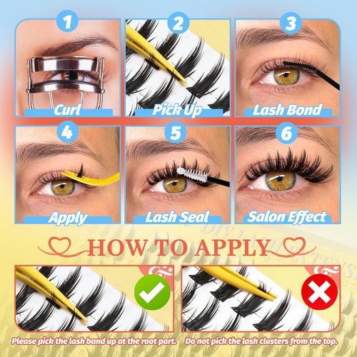 Fyonas Manga Lash Clusters Spiky Anime Cluster Eyelash Extensions 270Pcs D Curl Volume Fluffy Eyelash Clusters 10-16mm DIY Fairy Wispy Individual Lashes Natural Look (Crystal Spire)