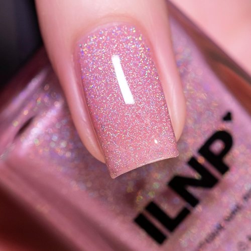 ILNP Sweet Pea - Holographic Sheer Jelly Nail Polish in Seashell Pink | Long-Lasting Shine